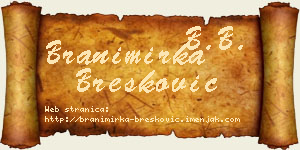Branimirka Brešković vizit kartica